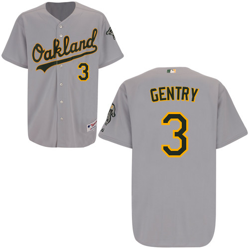 Craig Gentry #3 mlb Jersey-Oakland Athletics Women's Authentic Road Gray Cool Base Baseball Jersey